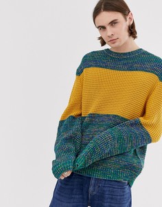 Синий фактурный oversize-джемпер с полоской на груди ASOS DESIGN - Синий