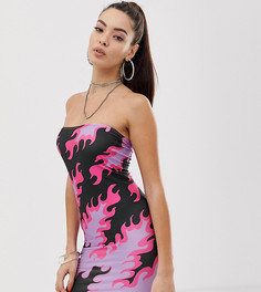 Платье мини с принтом языков пламени Jade Clark x Tara Khorzad - Синий