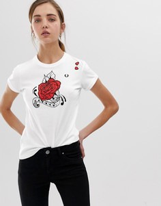 Футболка с принтом роз Fred Perry x Amy Winehouse foundation - Белый