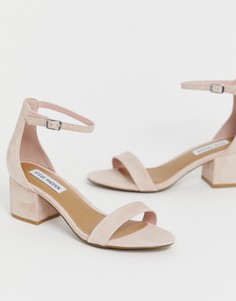 Замшевые босоножки на блочном каблуке средней высоты Steve Madden - Розовый