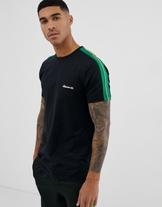 Черная футболка с полосами на рукавах ellesse Pianto - Черный