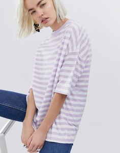 Oversize-футболка в полоску ASOS DESIGN - Фиолетовый