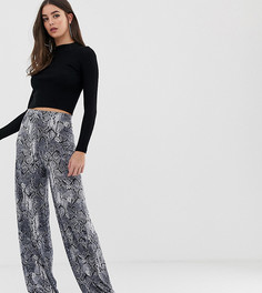 Брюки с широкими штанинами и змеиным принтом ASOS DESIGN Tall - Мульти