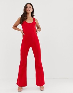 Красный расклешенный комбинезон Missguided - Красный