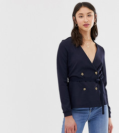 Двубортная блузка с поясом Vero Moda Tall - Темно-синий