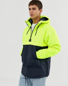 Куртка неонового цвета с капюшоном и воротом на молнии Pull&Bear - Желтый