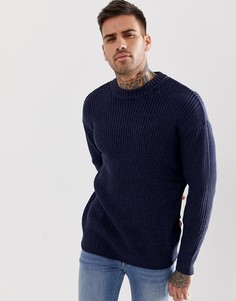 Темно-синий джемпер в рубчик Bershka - Синий