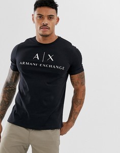 Черная футболка с логотипом Armani Exchange - Черный