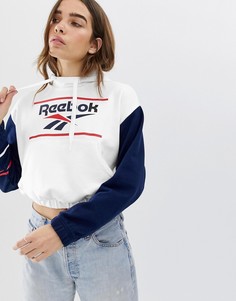 Худи укороченного кроя Reebok Vector AOP - Белый