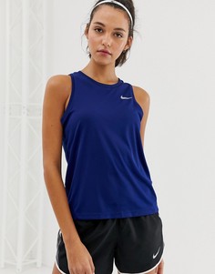 Синий топ Nike Running Miler - Черный