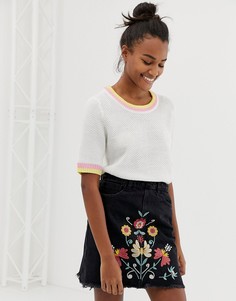 Футболка с контрастной отделкой Brave Soul - Белый