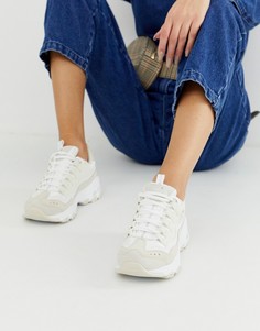 Белые кроссовки на массивной подошве Skechers - Белый