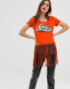 Футболка с бахромой Love Moschino - Оранжевый