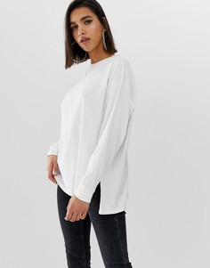 Белый свободный лонгслив из органического хлопка ASOS DESIGN - Белый