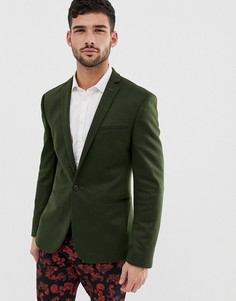 Трикотажный супероблегающий блейзер цвета хаки ASOS DESIGN - Зеленый