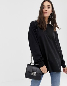Черный oversize-лонгслив из органического хлопка ASOS DESIGN - Черный