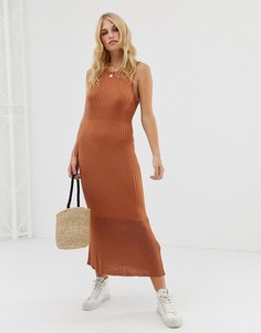 Платье миди Free People - Оранжевый