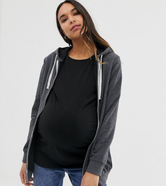 Худи темно-серого цвета на молнии ASOS DESIGN Maternity - Серый