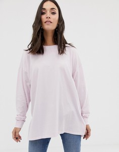 Розовый oversize-лонгслив из органического хлопка ASOS DESIGN - Розовый