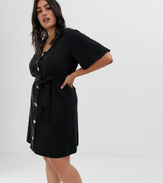 Чайное платье мини с пуговицами ASOS DESIGN Curve - Черный