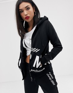Худи на сквозной молнии с логотипом Armani Exchange - Черный