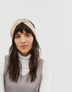 Повязка на голову с текстурой рафии ASOS DESIGN - Кремовый
