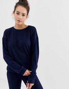 Комбинируемый свитшот для дома в рубчик ASOS DESIGN - Темно-синий