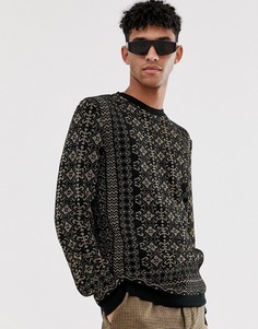 Коричневый джемпер с эффектом металлик ASOS DESIGN - Золотой