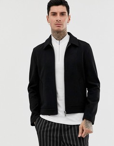 Черная куртка на молнии с добавлением шерсти ASOS DESIGN - Черный