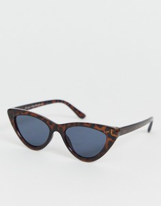 Темно-коричневые солнцезащитные очки «кошачий глаз» New Look - Коричневый