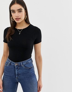 Черная облегающая футболка-боди ASOS DESIGN - Черный