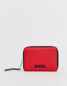 Кошелек на молнии с логотипом Karl Lagerfeld - Красный
