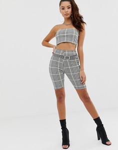 Шорты-леггинсы от комплекта в клетку PrettyLittleThing - Мульти