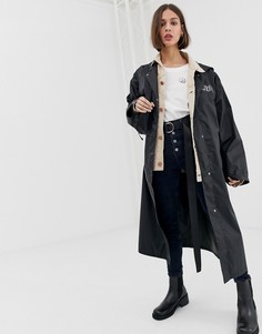 Oversize-куртка из переработанного полиэстера с логотипом на спине Cheap Monday - Черный