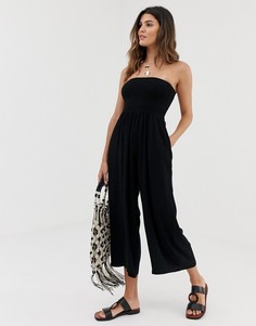 Комбинезон бандо с присборенной отделкой Miss Selfridge - Черный