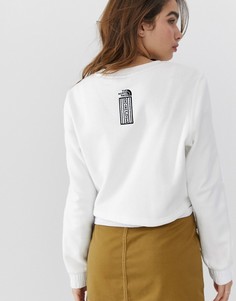 Укороченный белый флисовый свитшот с круглым вырезом The North Face 92 Rage - Белый