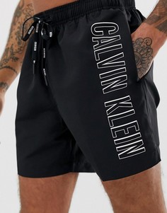 Черные шорты для плавания с логотипом Calvin Klein Intense Power - Черный