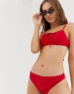 Комплект бикини с фактурной отделкой South Beach - Красный