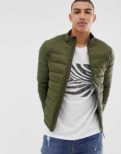 Дутая куртка цвета хаки Bershka - Зеленый