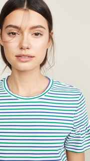 ENGLISH FACTORY Smocked Striped Tee