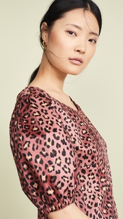 Rebecca Taylor Short Sleeve Leopard Top