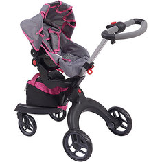 Коляска для кукол Buggy Boom Aurora, розово-серая