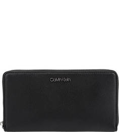 Кошелек черного цвета на молнии Calvin Klein Jeans