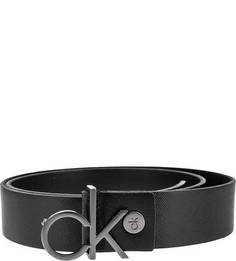 Кожаный ремень черного цвета Calvin Klein Jeans