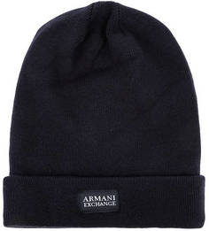 Синяя хлопковая шапка Armani Exchange