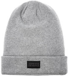 Серая хлопковая шапка Armani Exchange