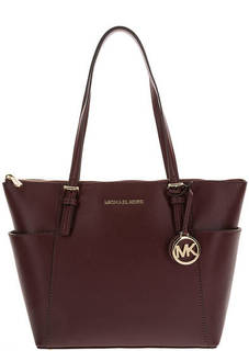Кожаная сумка с одним отделом на молнии Jet Set Item Michael Michael Kors