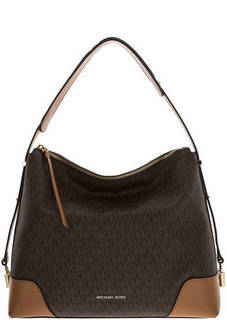 Сумка коричневого цвета с длинной широкой ручкой Crosby Michael Michael Kors