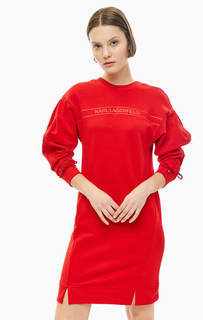 Короткое красное платье с вырезом на спине Karl Lagerfeld