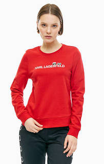 Красный хлопковый свитшот с вышивкой Karl Lagerfeld